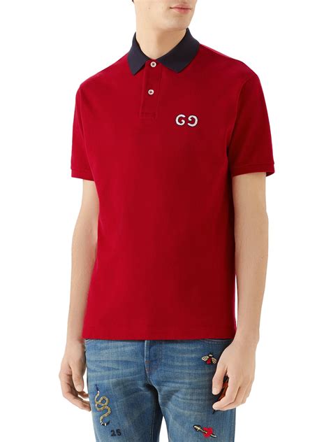 gucci polo red mens|Gucci polo shirts men's sale.